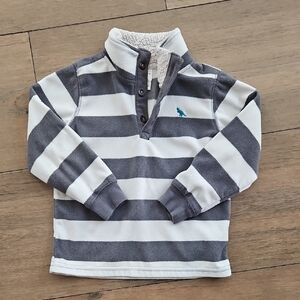 Striped Gray and White Kids Pullover